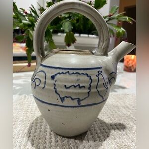 Vintage Salt Glazed Stoneware Batter Pail/Batter Jug/Batter Pitcher.